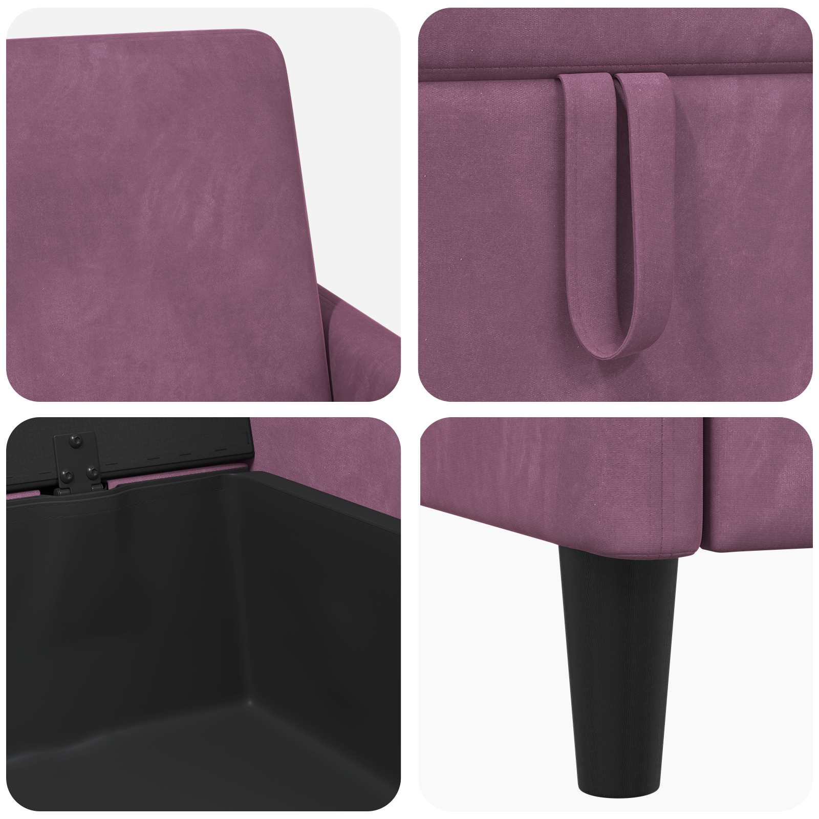 Sofa mit Stauraum Lila 72 x 78 x 87 cm Polyester