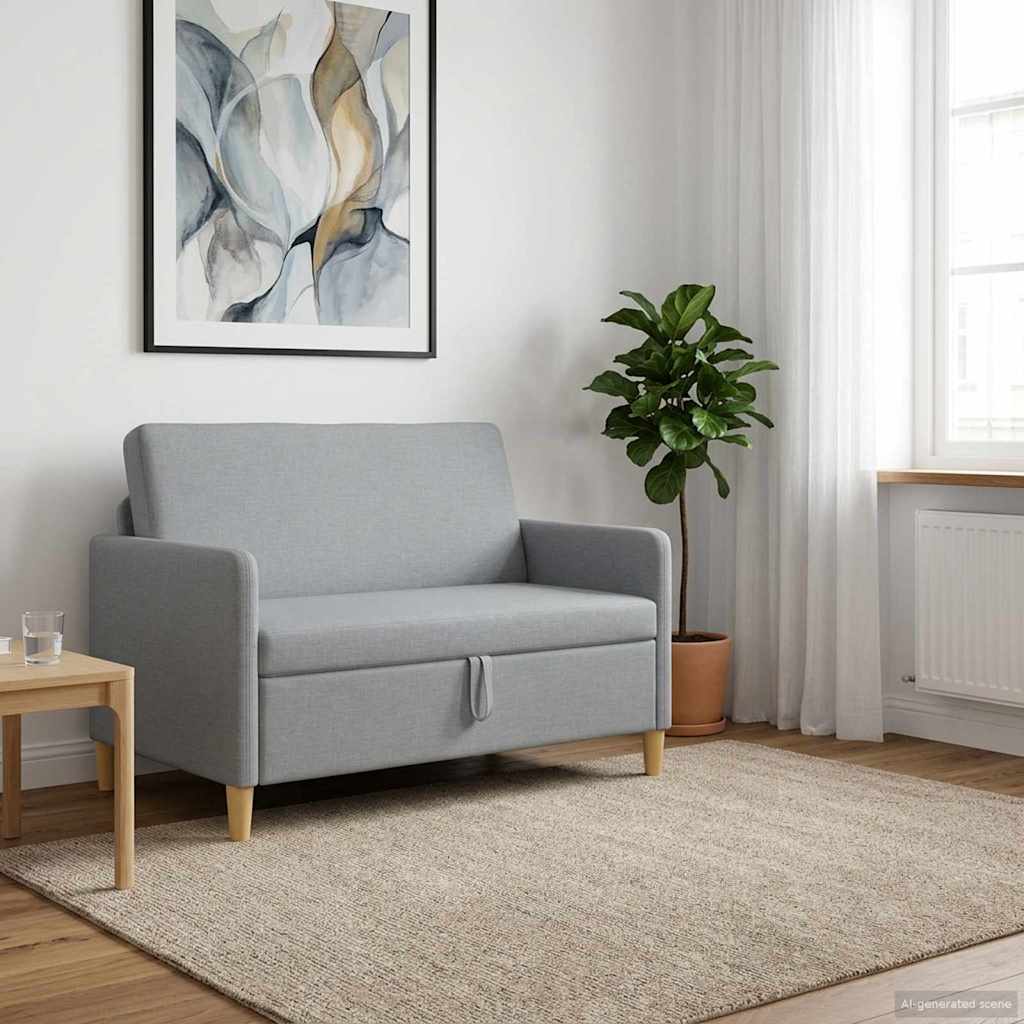 Sofa mit Stauraum Hellgrau 122 x 78 x 87 cm Polyester