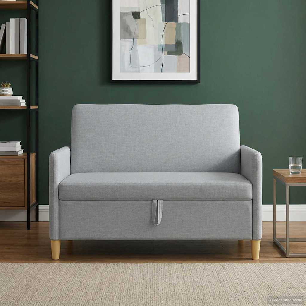 Sofa mit Stauraum Hellgrau 122 x 78 x 87 cm Polyester