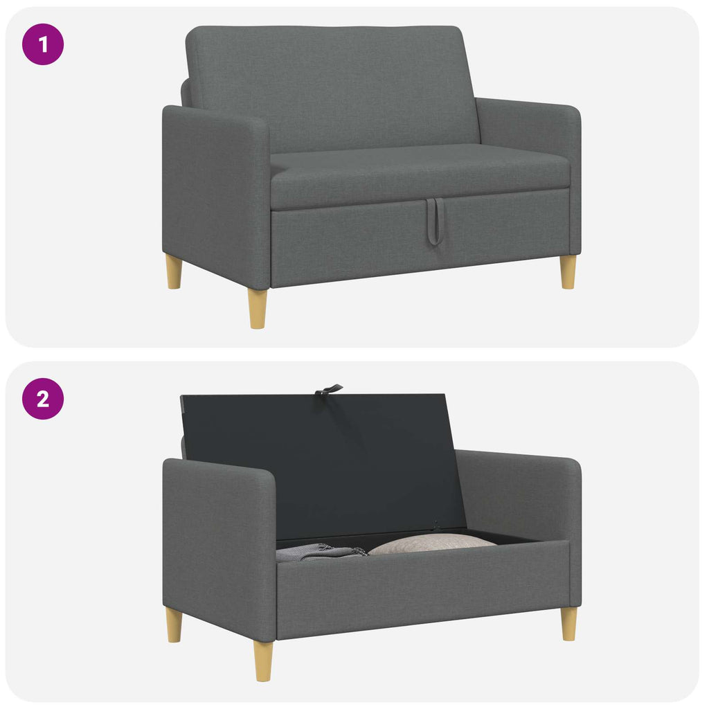 Sofa mit Stauraum Dunkelgrau 122 x 78 x 87 cm Polyester