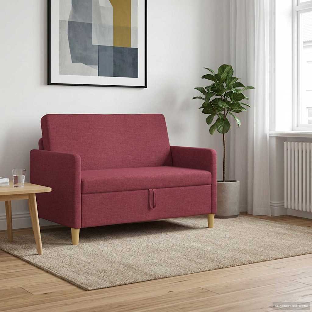 Sofa mit Stauraum Weinrot 122 x 78 x 87 cm Polyester