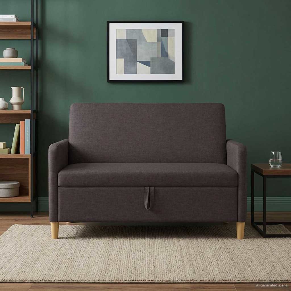 Sofa mit Stauraum Dunkelbraun 122 x 78 x 87 cm Polyester