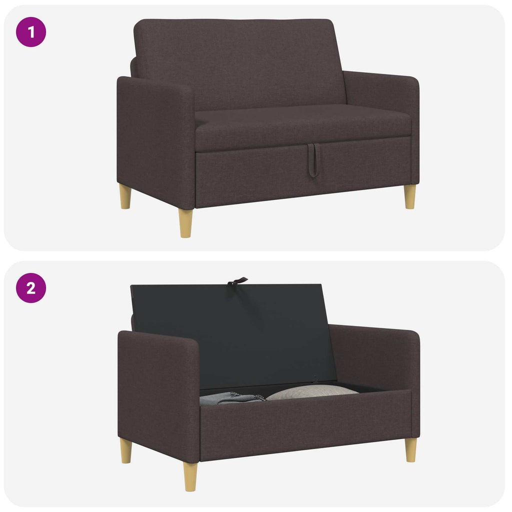 Sofa mit Stauraum Dunkelbraun 122 x 78 x 87 cm Polyester