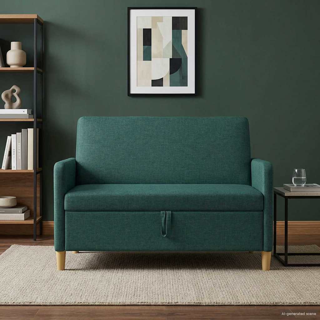 Sofa mit Stauraum Dunkelgrün 122 x 78 x 87 cm Polyester