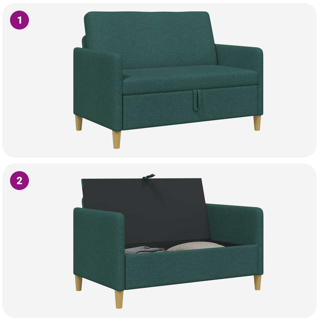 Sofa mit Stauraum Dunkelgrün 122 x 78 x 87 cm Polyester
