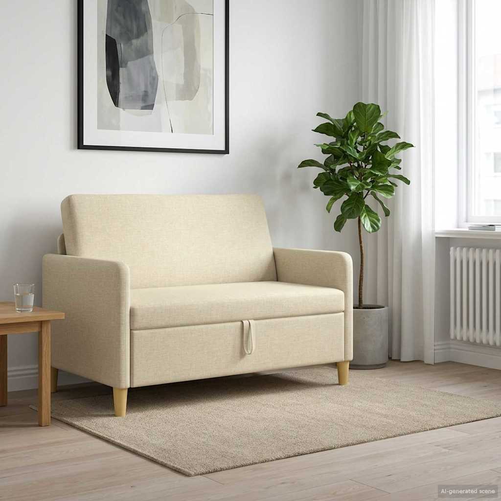 Sofa mit Stauraum Creme 122 x 78 x 87 cm Polyester