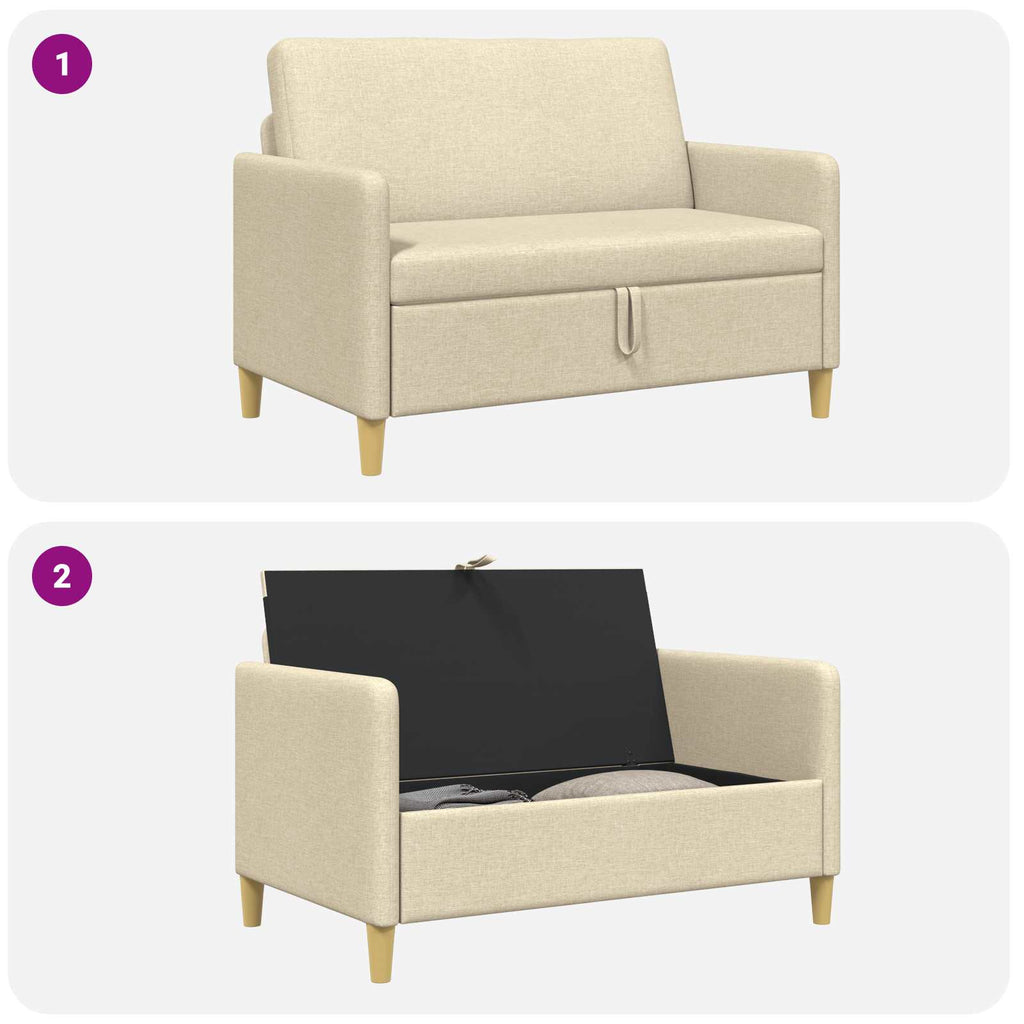 Sofa mit Stauraum Creme 122 x 78 x 87 cm Polyester