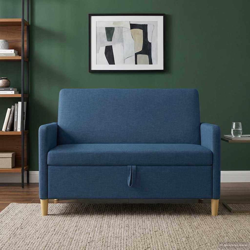 Sofa mit Stauraum Blau 122 x 78 x 87 cm Polyester