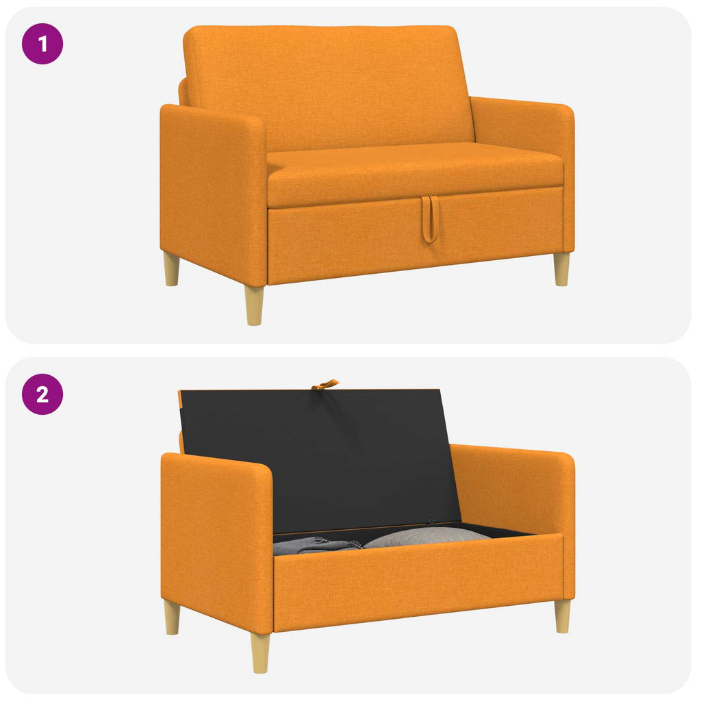 Sofa mit Stauraum Dunkelgelb 122 x 78 x 87 cm Polyester