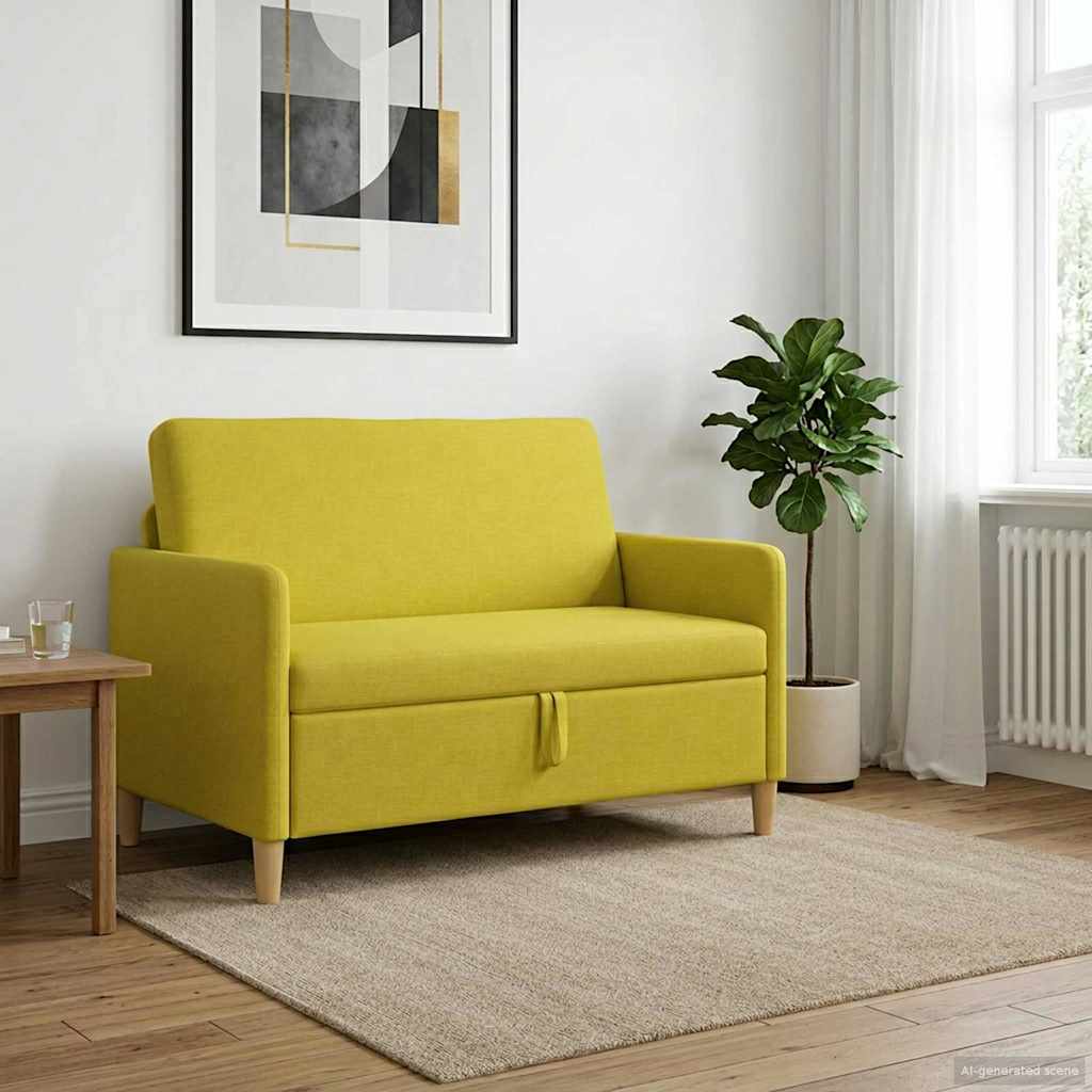 Sofa mit Stauraum Helles Gelb 122 x 78 x 87 cm Polyester