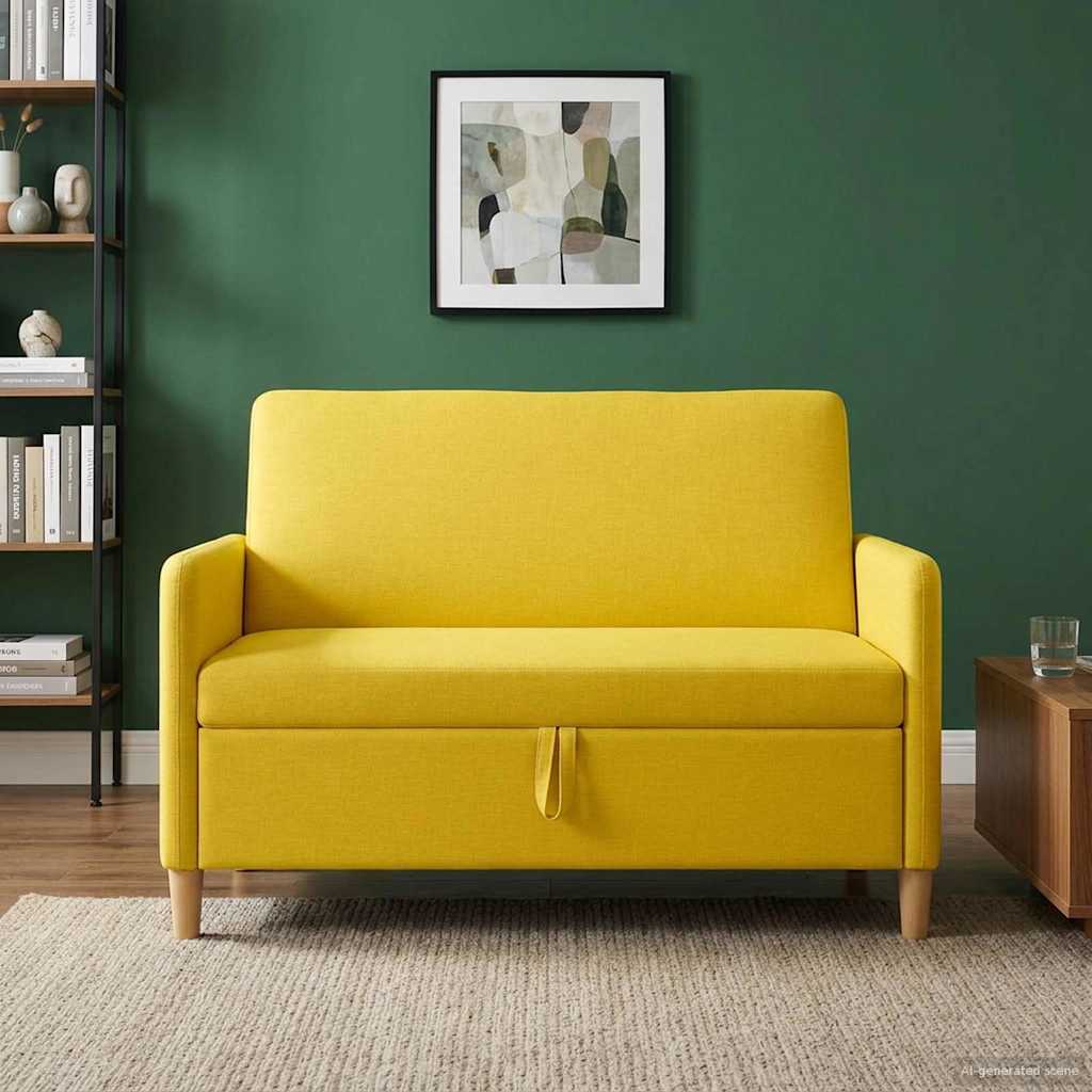 Sofa mit Stauraum Helles Gelb 122 x 78 x 87 cm Polyester