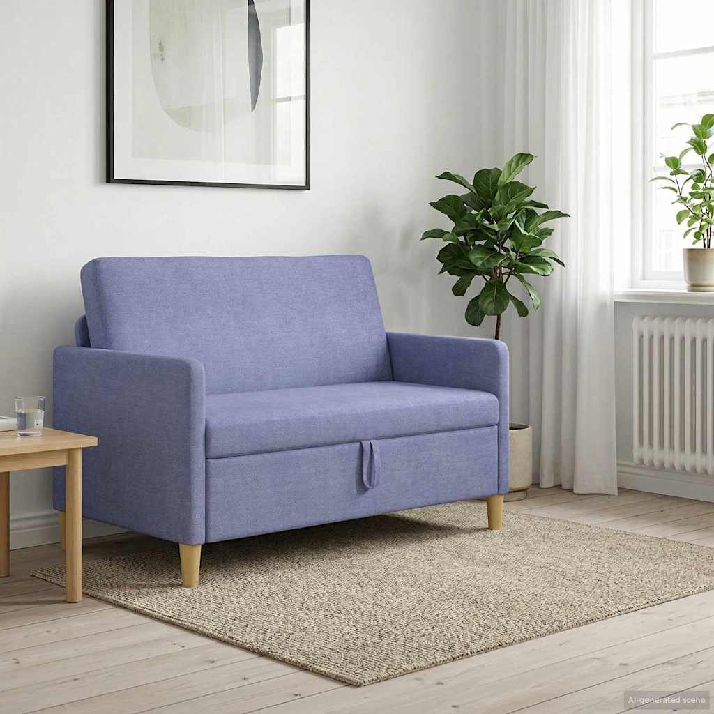 Sofa mit Stauraum Jeans blau 122 x 78 x 87 cm Polyester