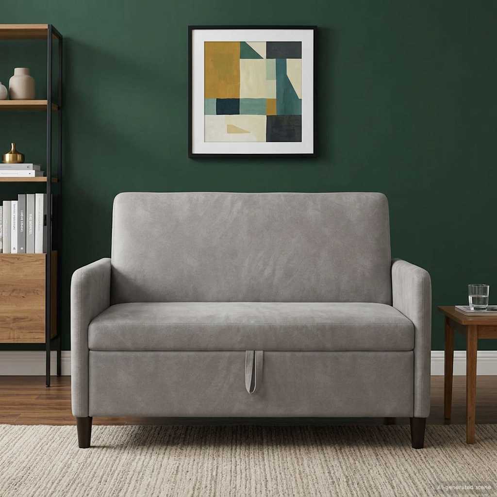 Sofa mit Stauraum Hellgrau 122 x 78 x 87 cm Polyester