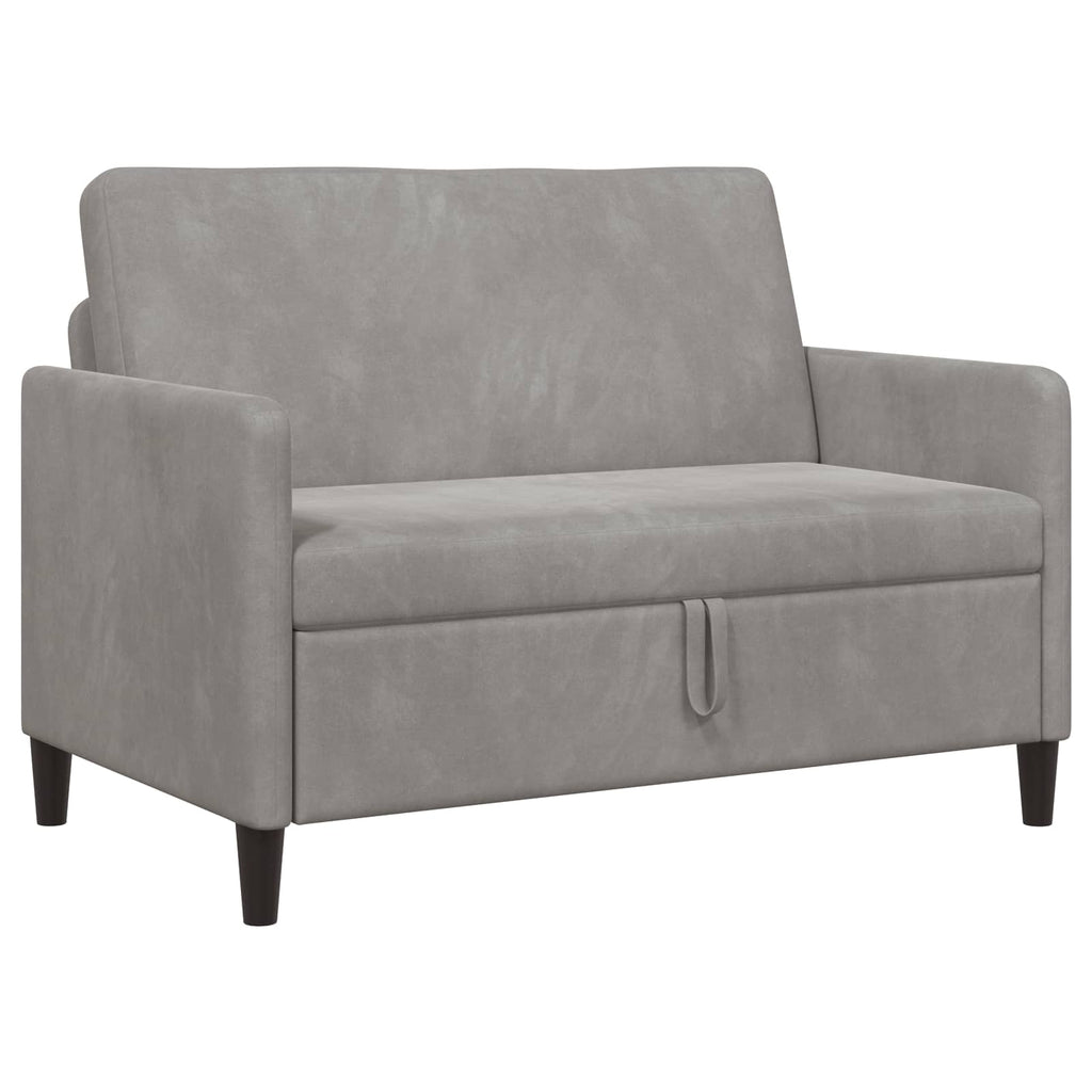 Sofa mit Stauraum Hellgrau 122 x 78 x 87 cm Polyester