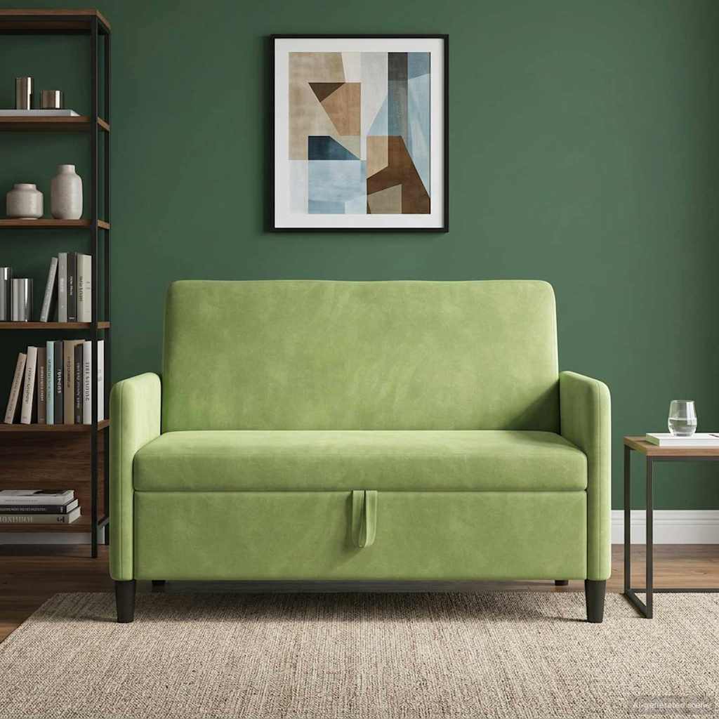 Sofa mit Stauraum Hellgrün 122 x 78 x 87 cm Polyester