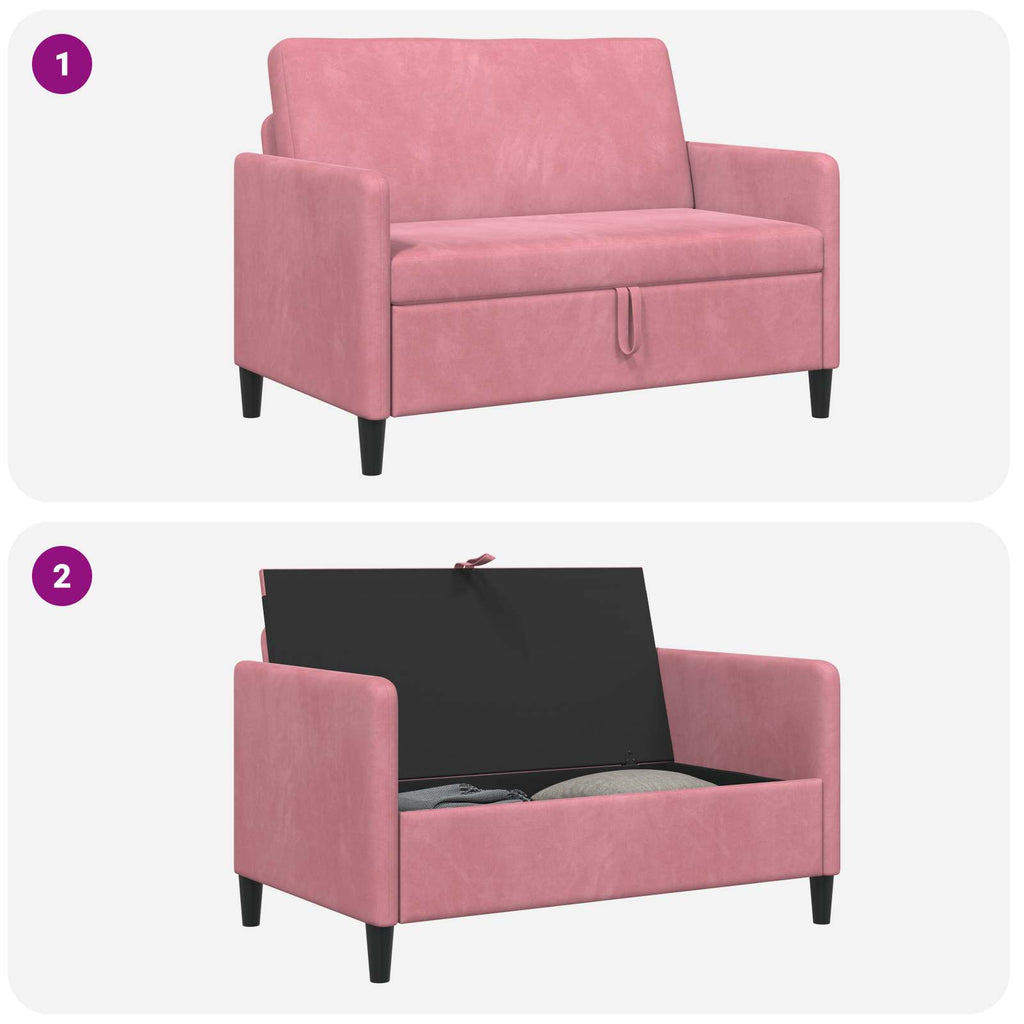 Sofa mit Stauraum Rosa 122 x 78 x 87 cm Polyester
