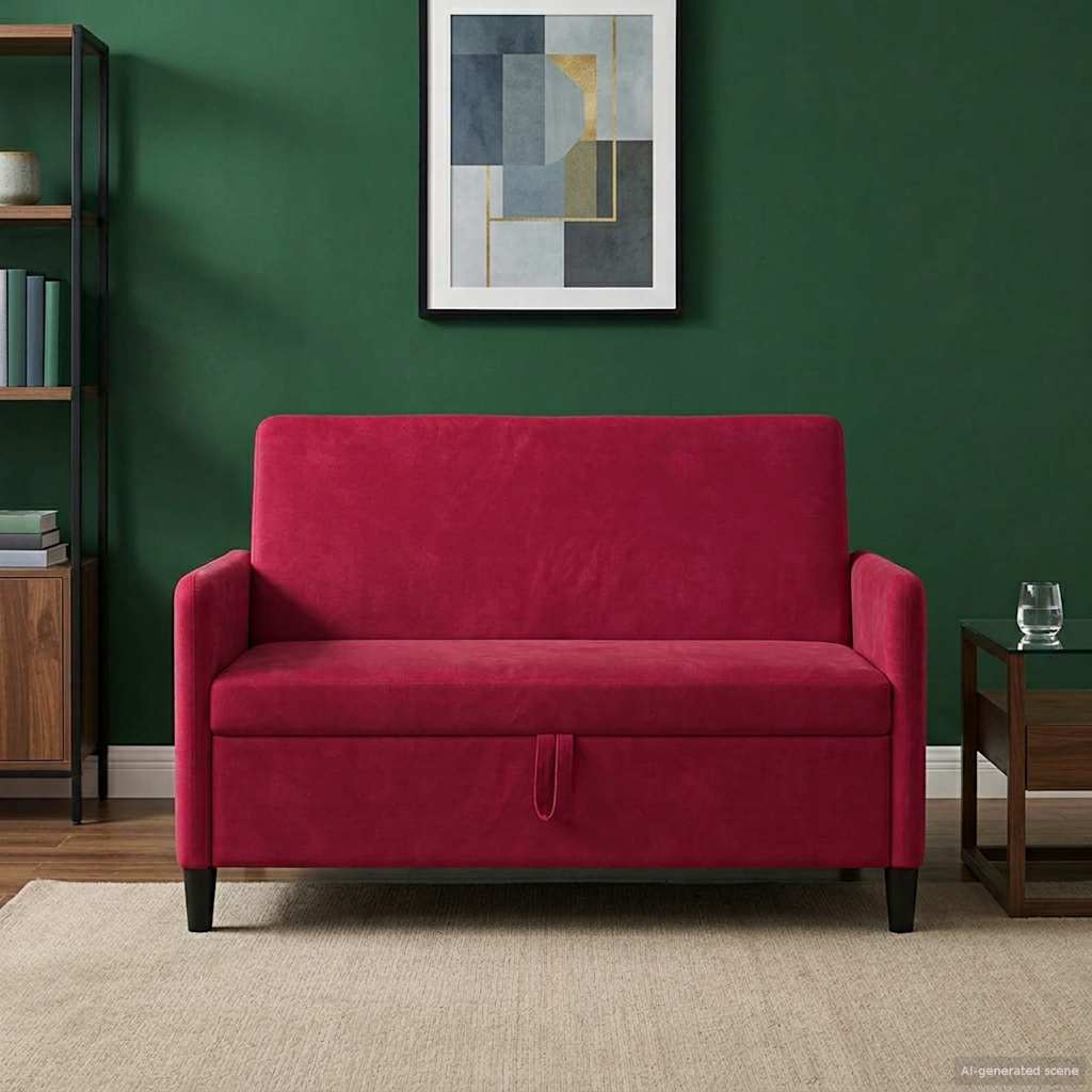 Sofa mit Stauraum Weinrot 122 x 78 x 87 cm Polyester