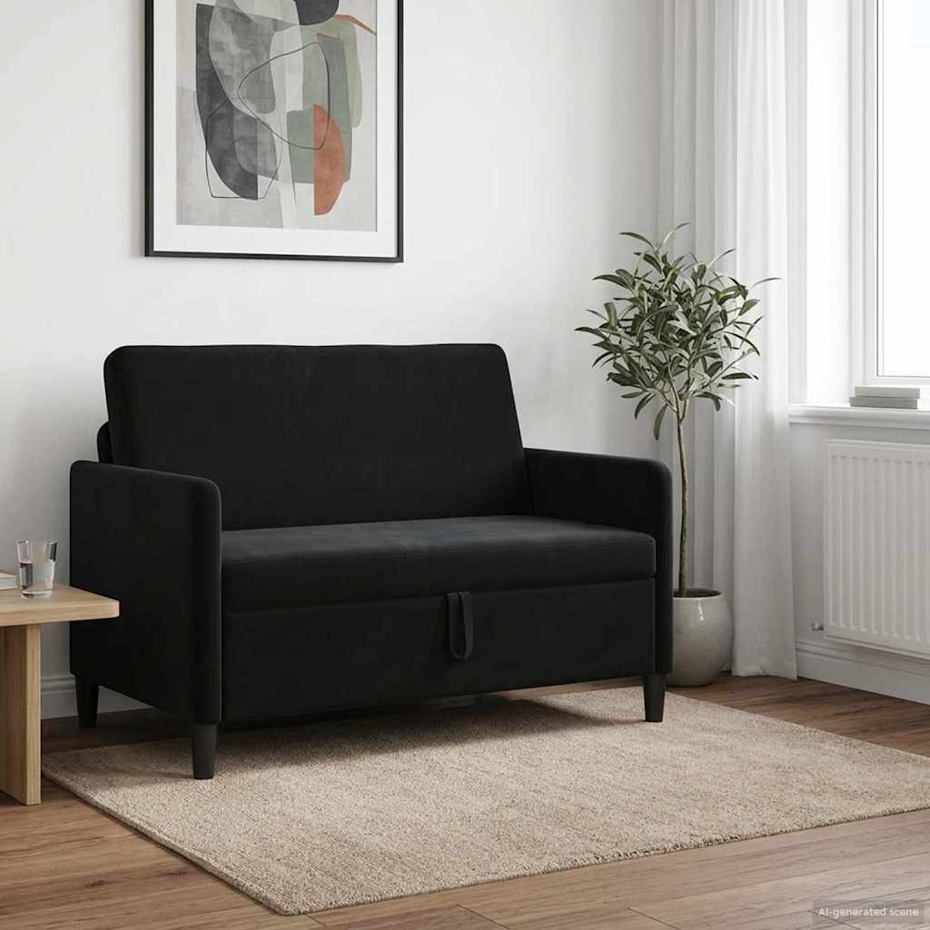Sofa mit Stauraum Schwarz 122 x 78 x 87 cm Polyester