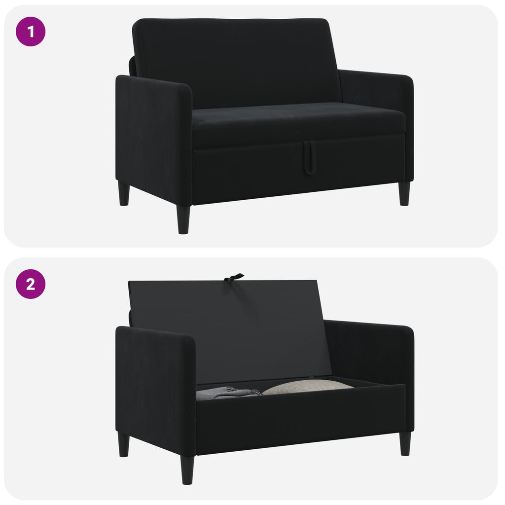 Sofa mit Stauraum Schwarz 122 x 78 x 87 cm Polyester