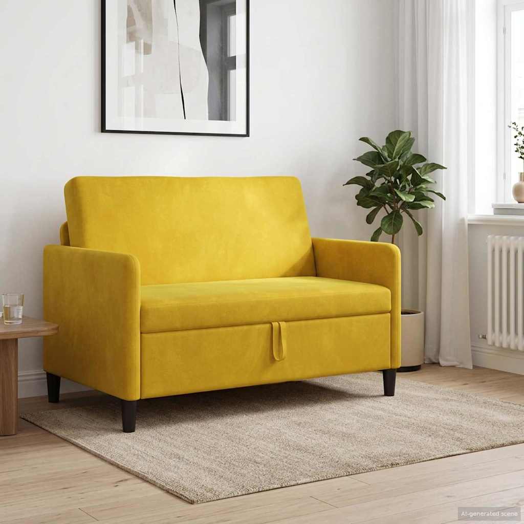 Sofa mit Stauraum Gelb 122 x 78 x 87 cm Polyester