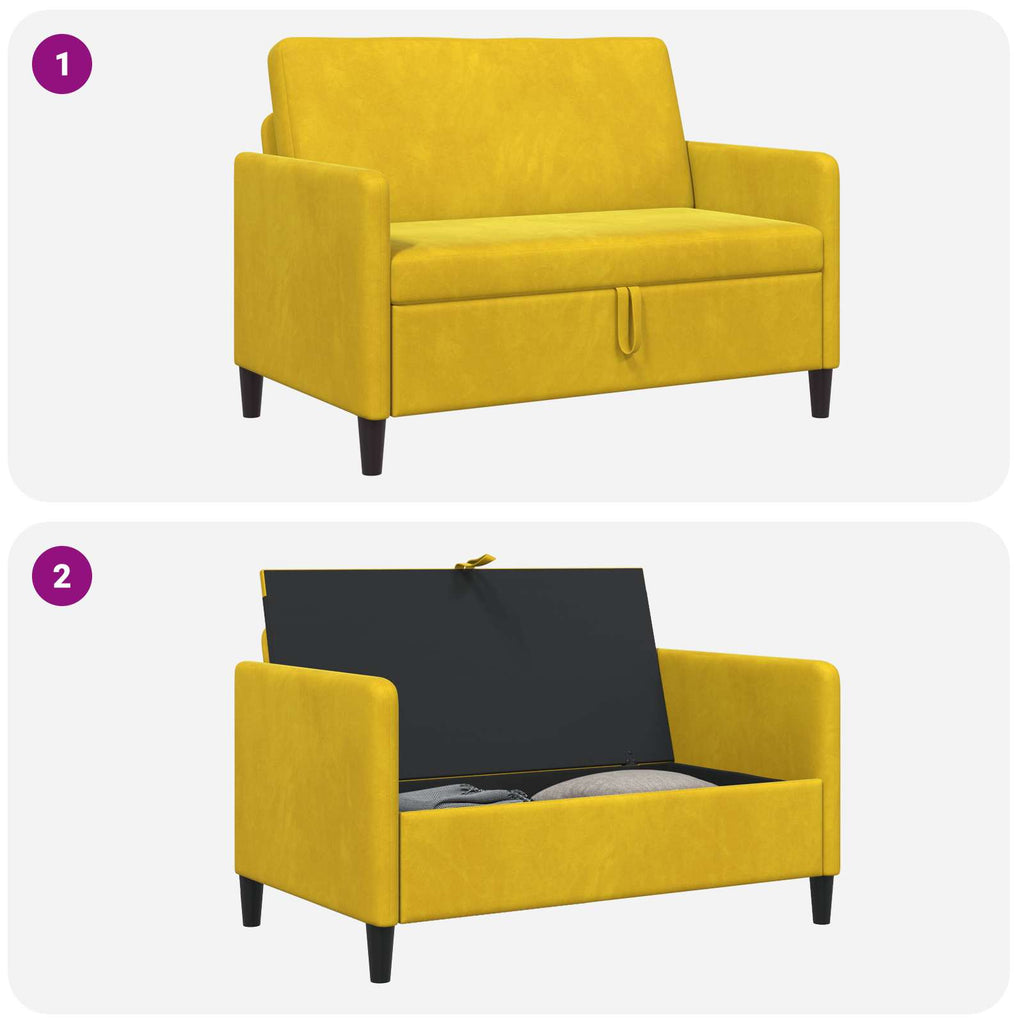 Sofa mit Stauraum Gelb 122 x 78 x 87 cm Polyester