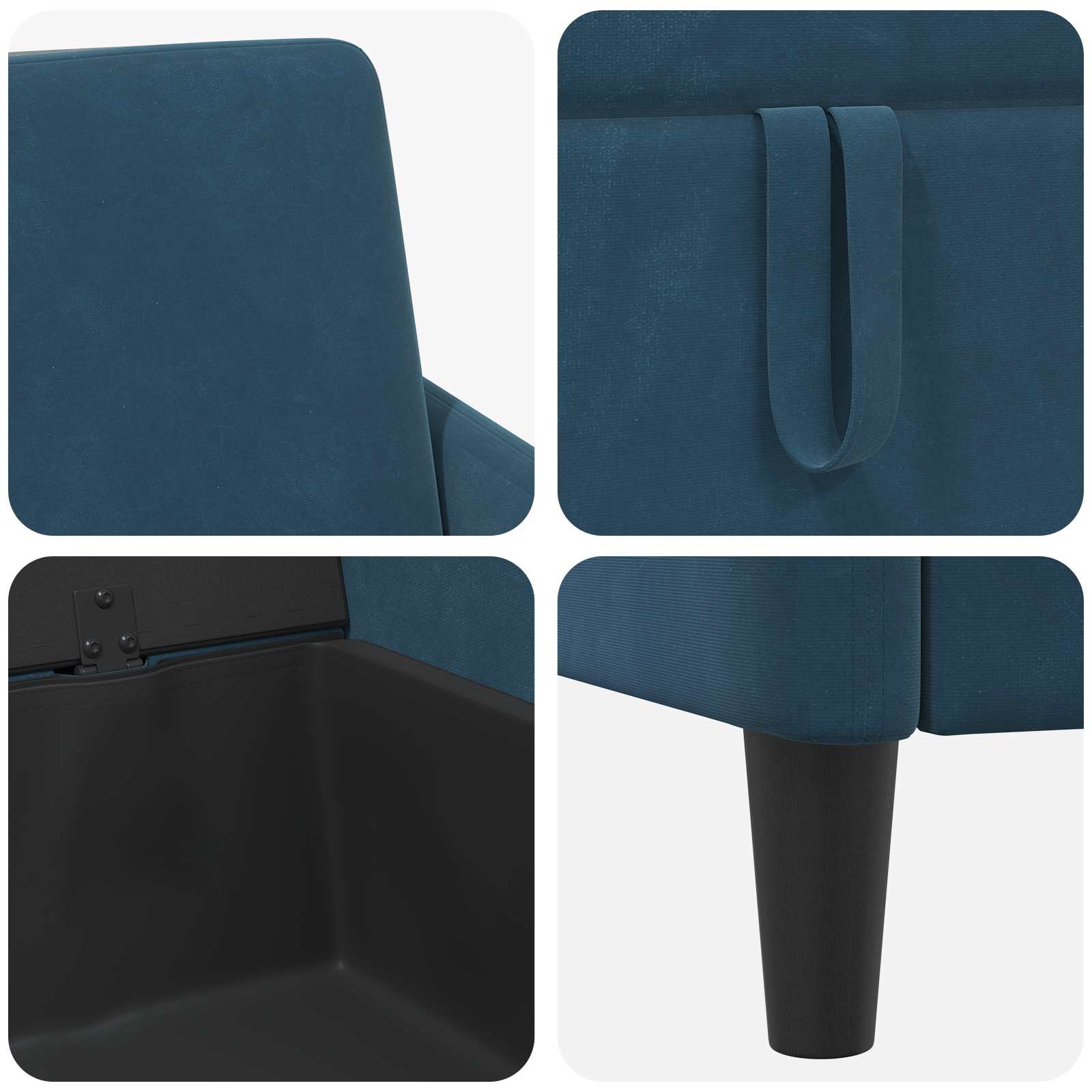Sofa mit Stauraum Blau 122 x 78 x 87 cm Polyester