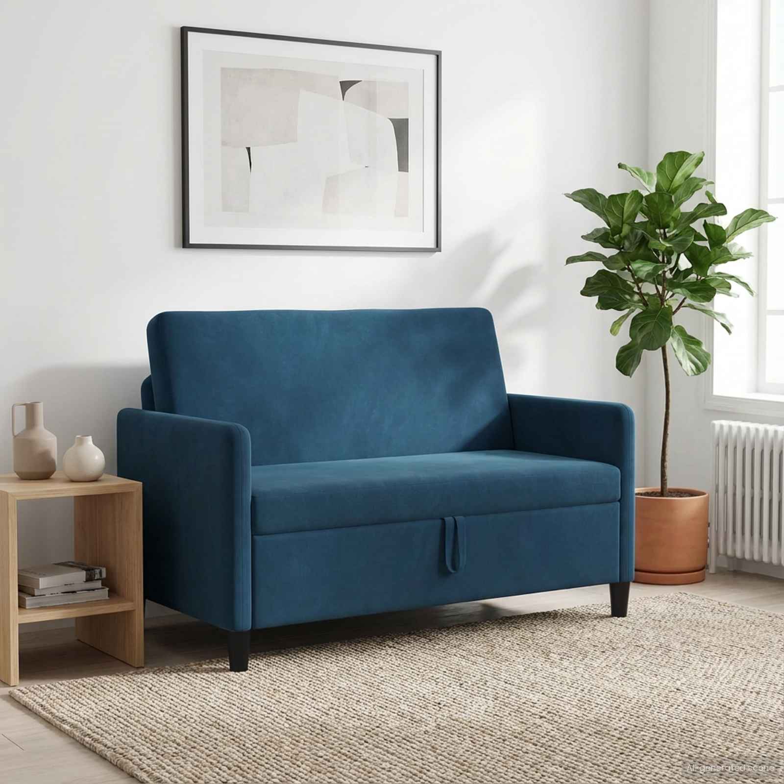Sofa mit Stauraum Blau 122 x 78 x 87 cm Polyester
