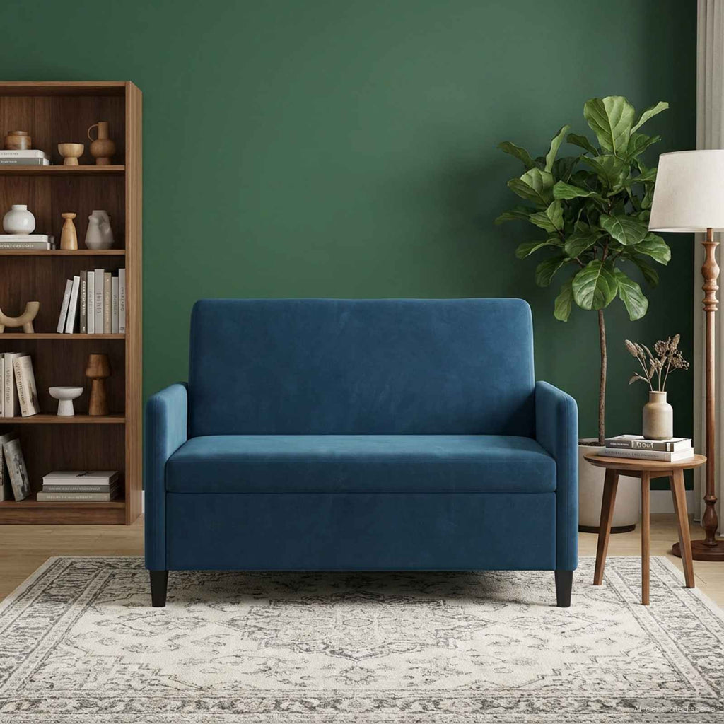 Sofa mit Stauraum Blau 122 x 78 x 87 cm Polyester