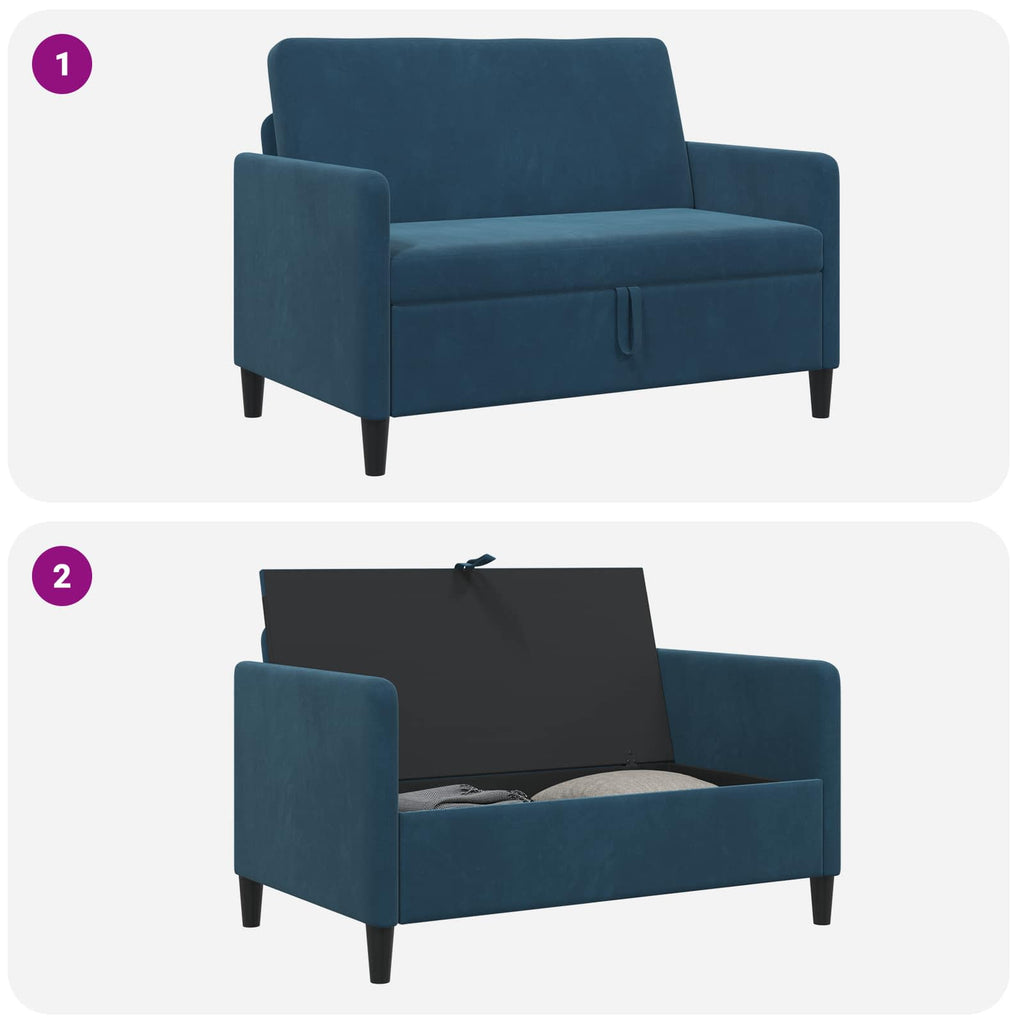 Sofa mit Stauraum Blau 122 x 78 x 87 cm Polyester