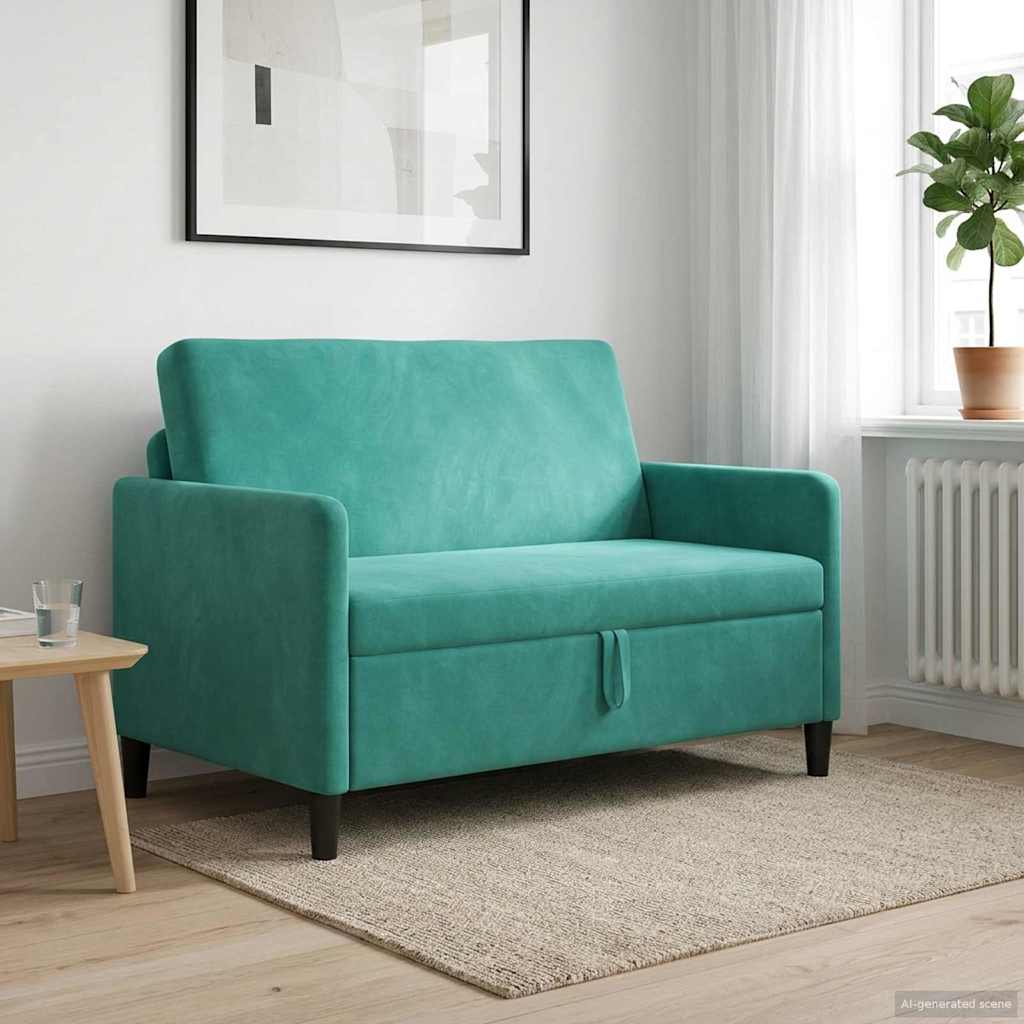 Sofa mit Stauraum Türkis 122 x 78 x 87 cm Polyester