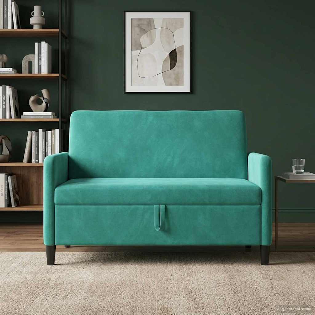 Sofa mit Stauraum Türkis 122 x 78 x 87 cm Polyester