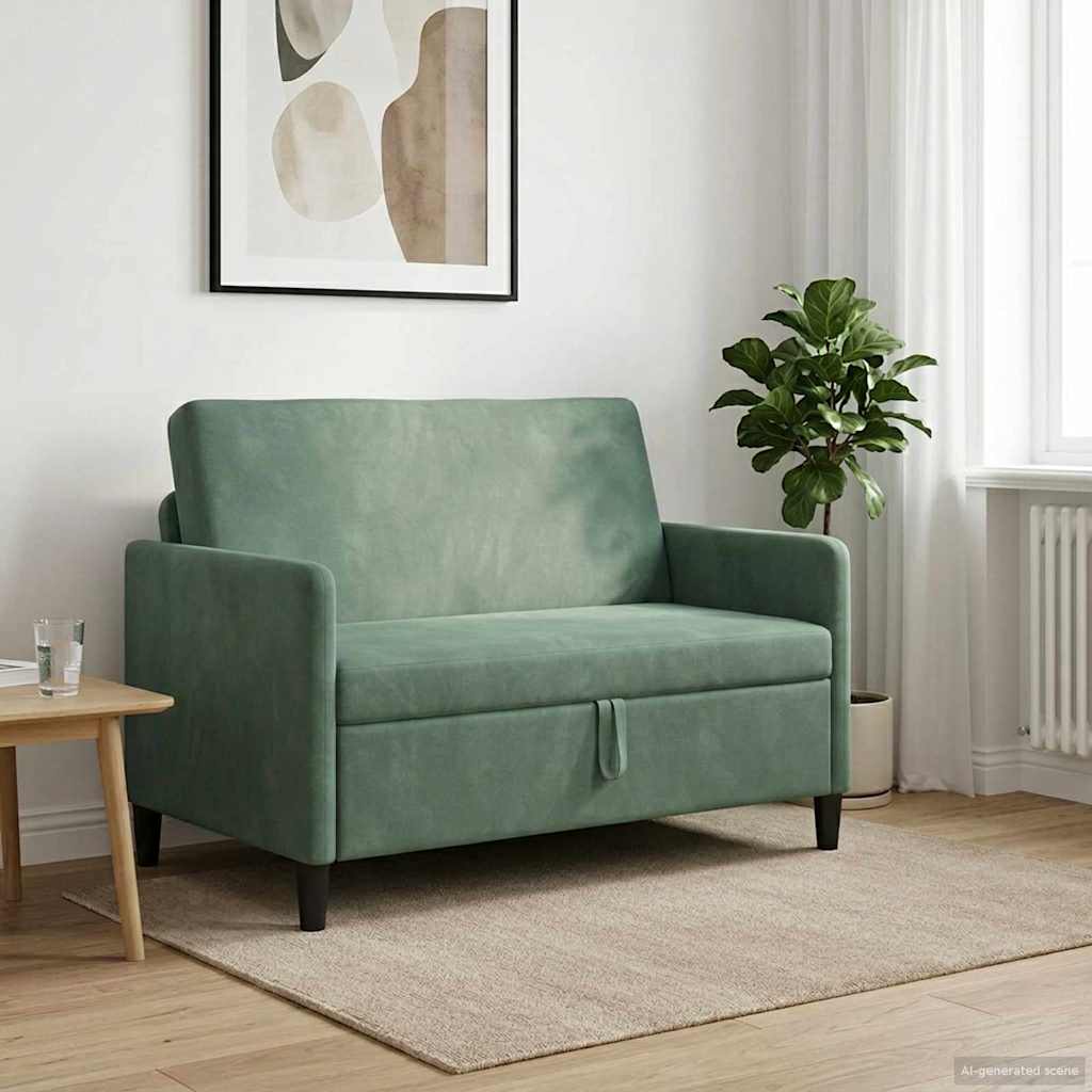 Sofa mit Stauraum Meergrün 122 x 78 x 87 cm Polyester