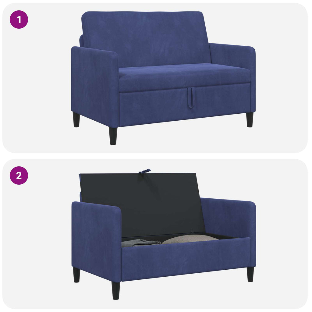 Sofa mit Stauraum Polizeiblau 122 x 78 x 87 cm Polyester