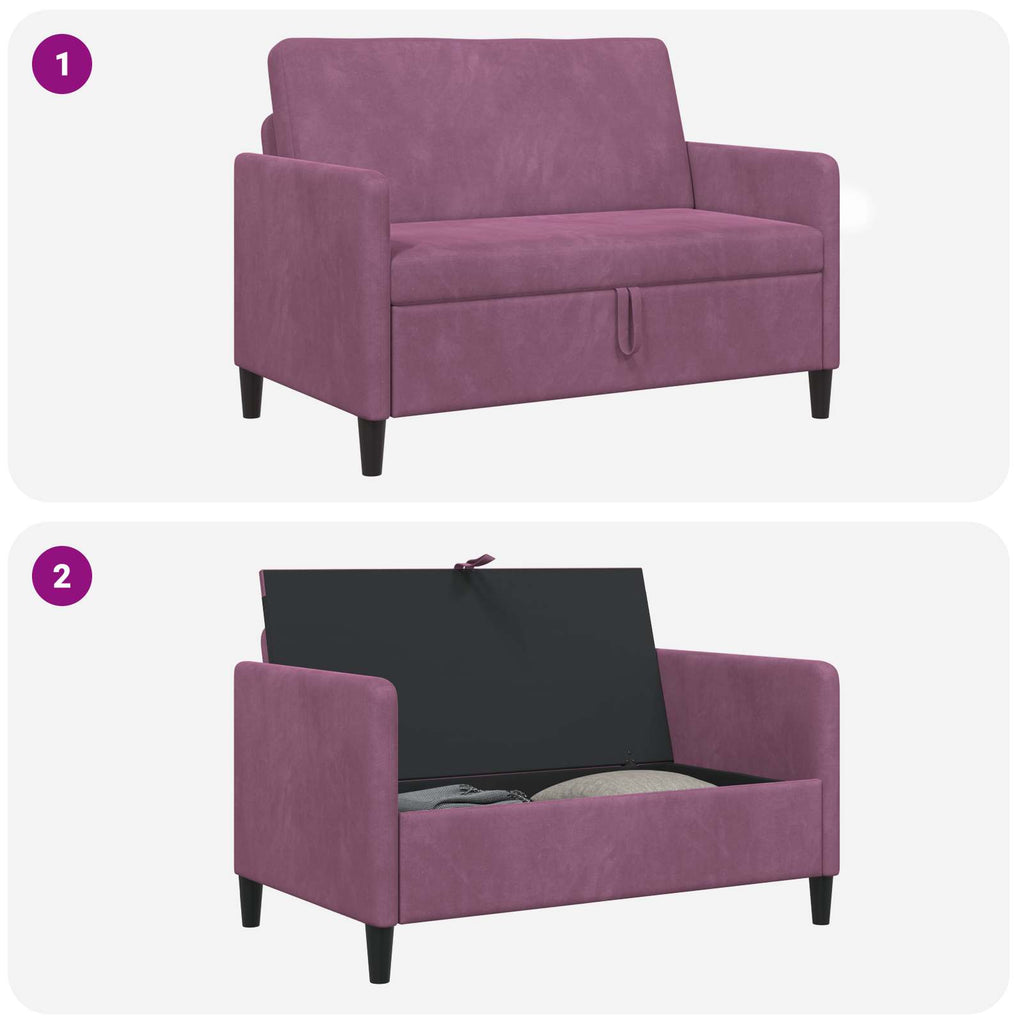 Sofa mit Stauraum Lila 122 x 78 x 87 cm Polyester