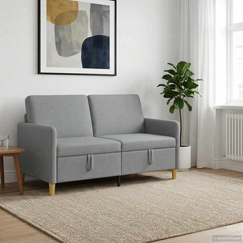 Sofa mit Stauraum Hellgrau 152 x 78 x 87 cm Polyester
