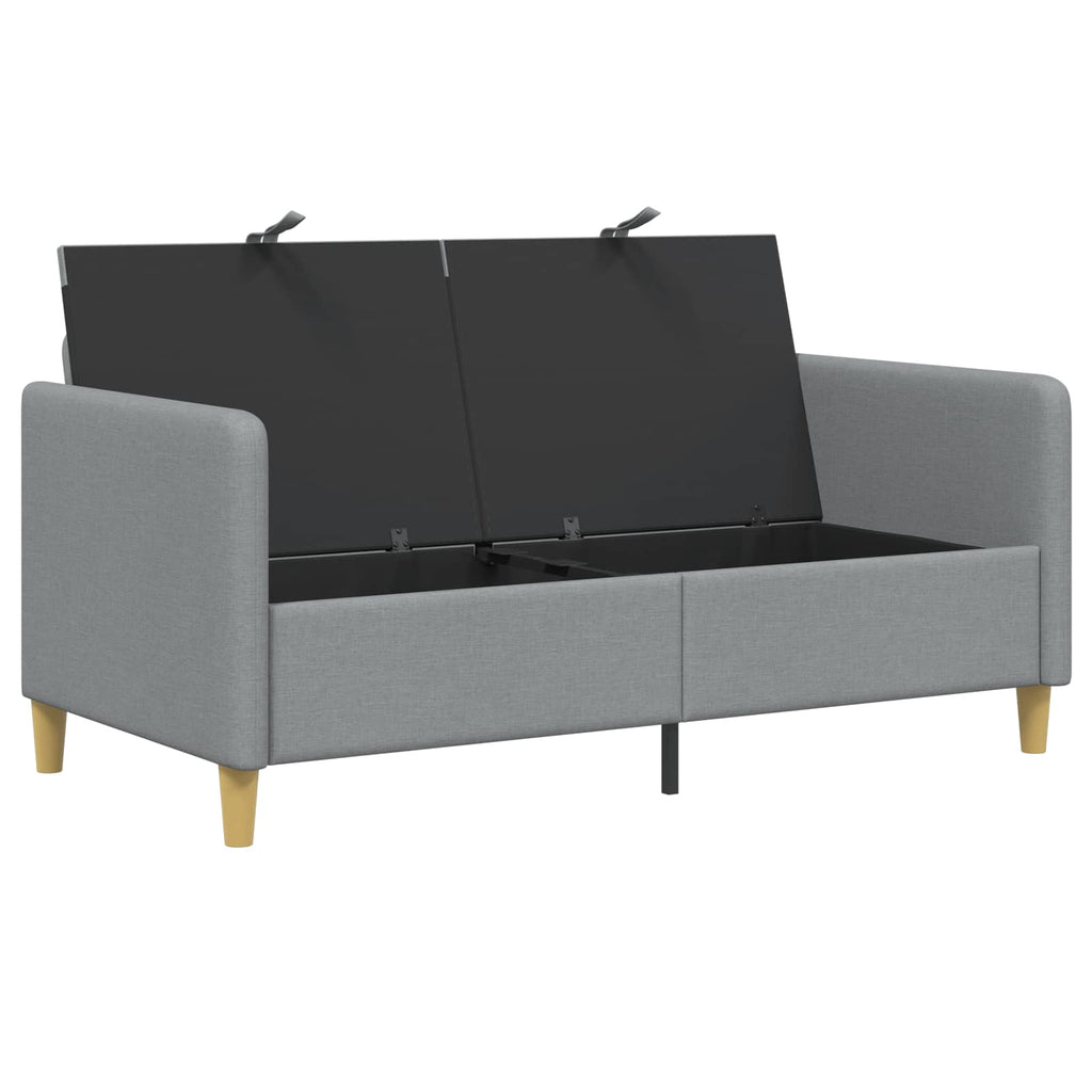 Sofa mit Stauraum Hellgrau 152 x 78 x 87 cm Polyester