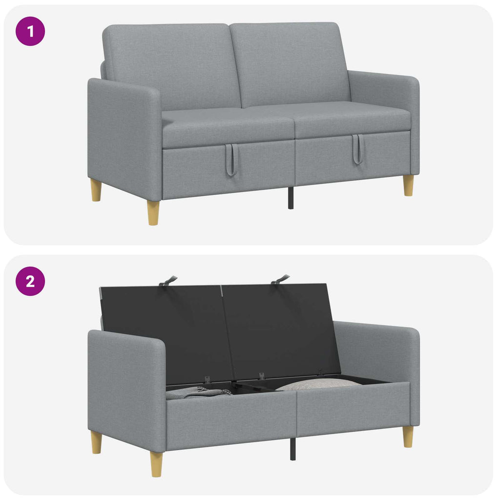 Sofa mit Stauraum Hellgrau 152 x 78 x 87 cm Polyester