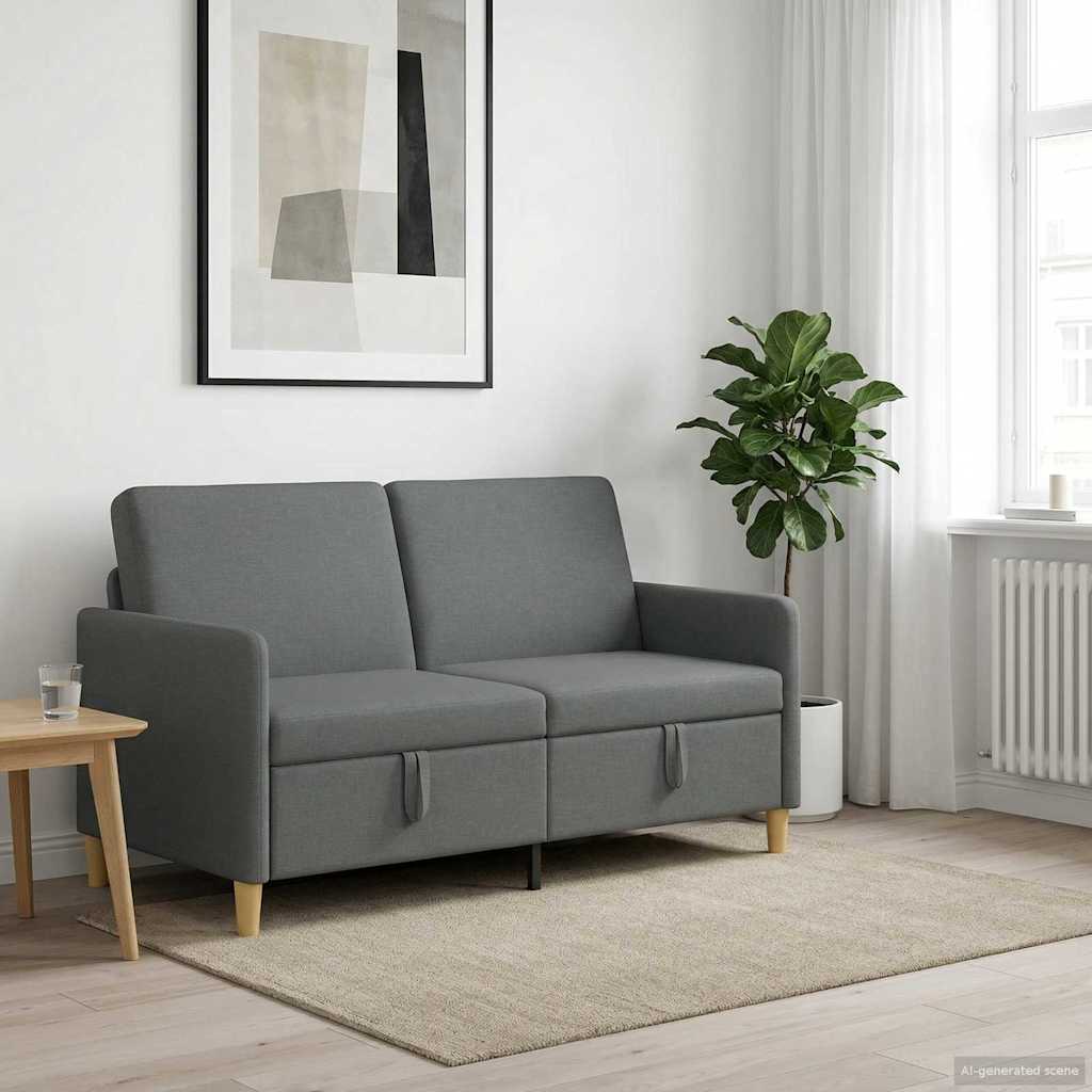 Sofa mit Stauraum Dunkelgrau 152 x 78 x 87 cm Polyester