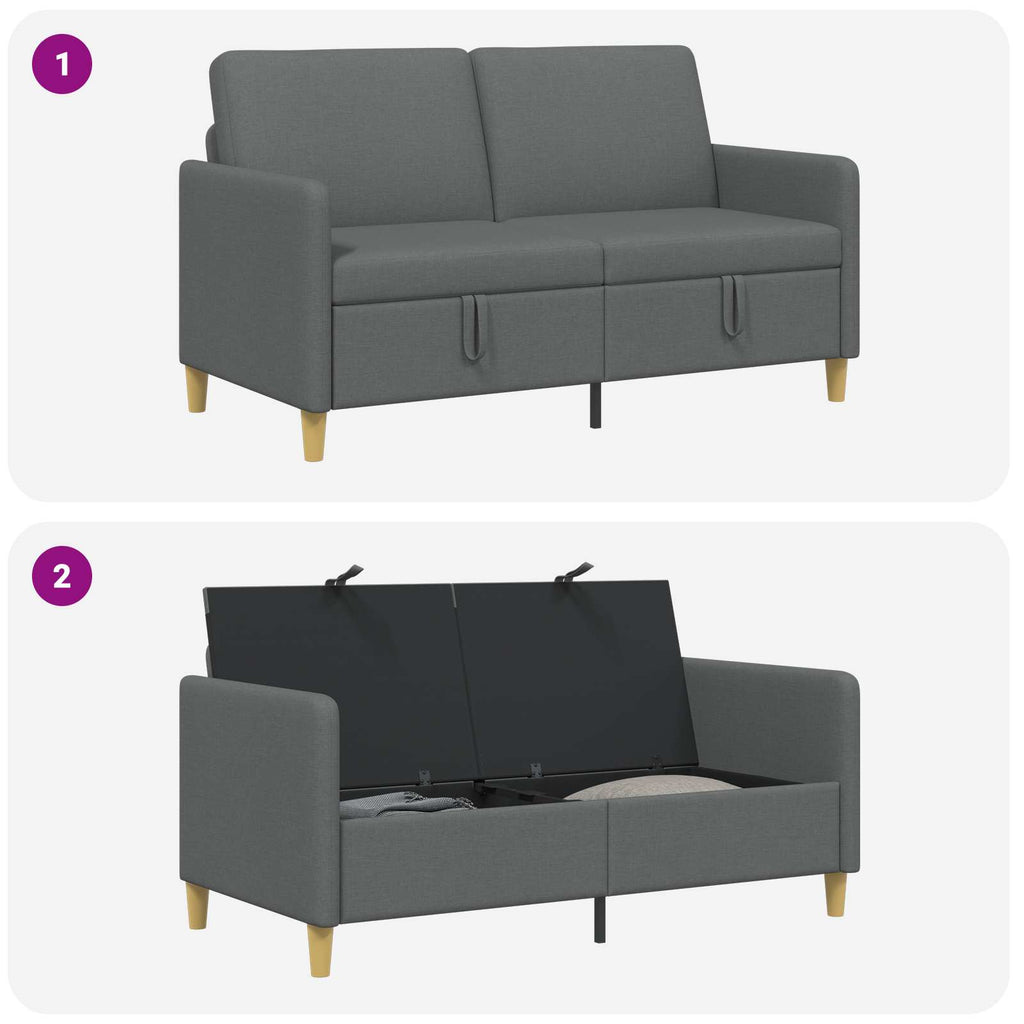 Sofa mit Stauraum Dunkelgrau 152 x 78 x 87 cm Polyester