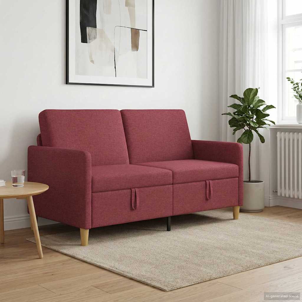 Sofa mit Stauraum Weinrot 152 x 78 x 87 cm Polyester