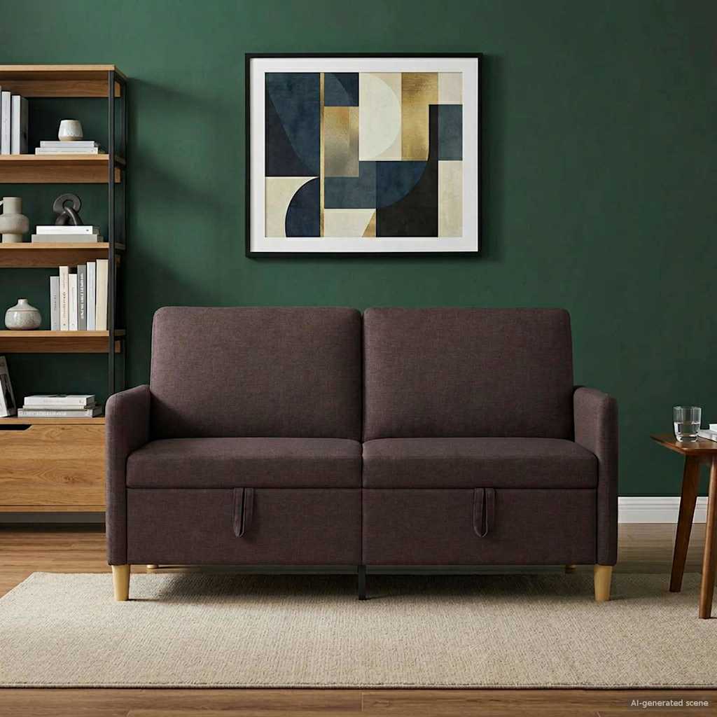 Sofa mit Stauraum Dunkelbraun 152 x 78 x 87 cm Polyester