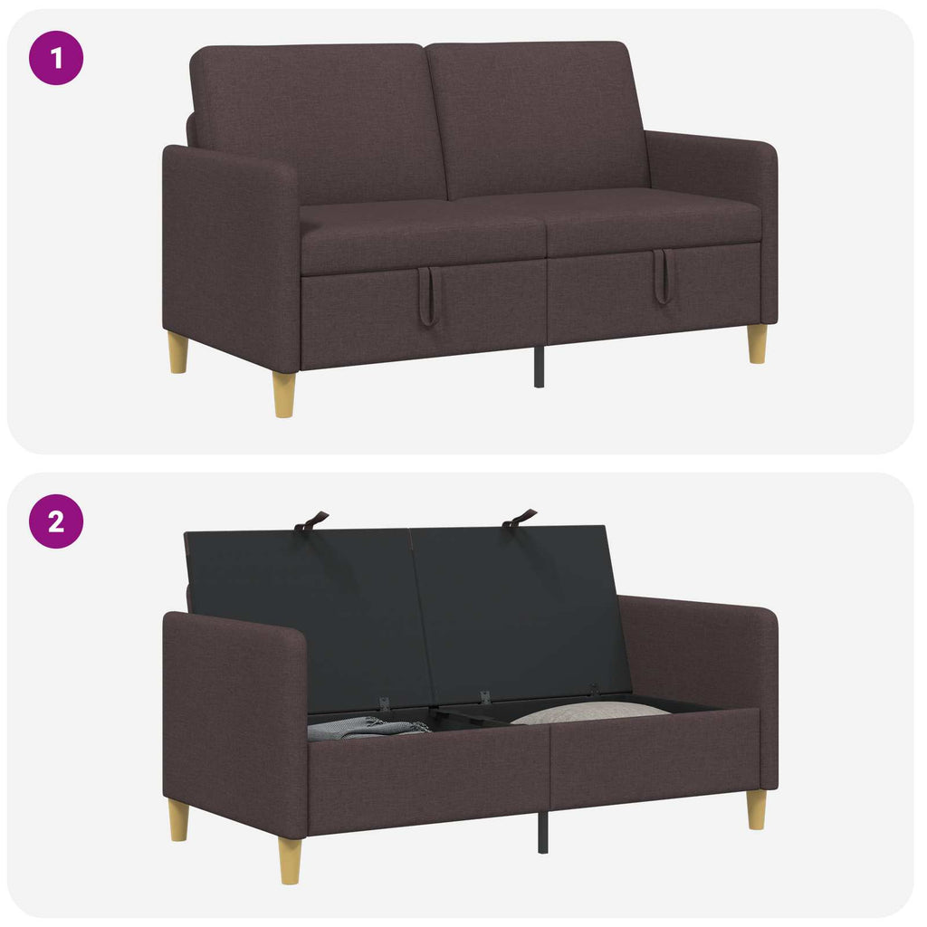 Sofa mit Stauraum Dunkelbraun 152 x 78 x 87 cm Polyester