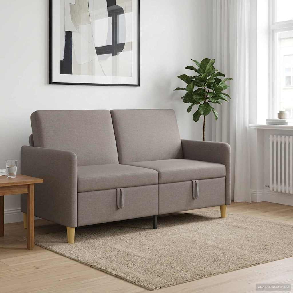 Sofa mit Stauraum Taupe 152 x 78 x 87 cm Polyester