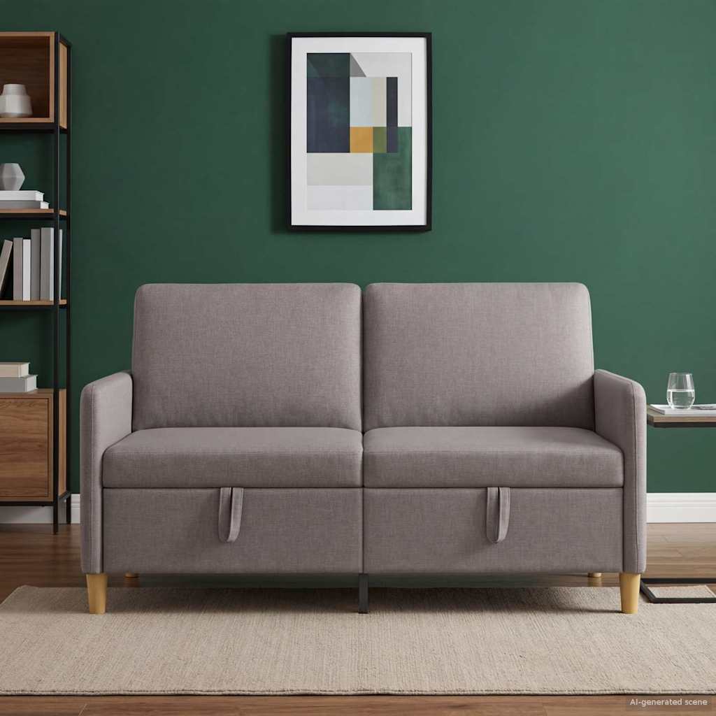 Sofa mit Stauraum Taupe 152 x 78 x 87 cm Polyester