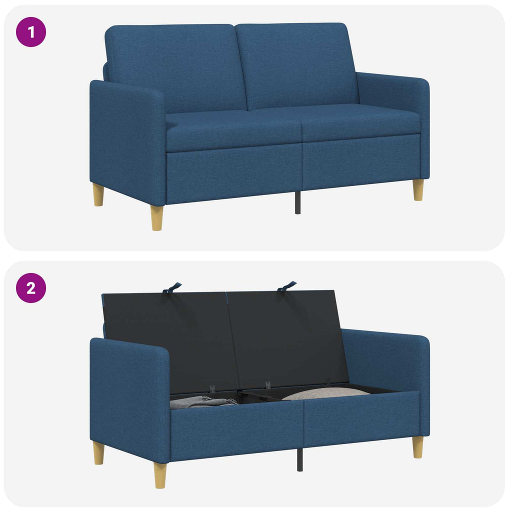 Sofa mit Stauraum Blau 152 x 78 x 87 cm Polyester