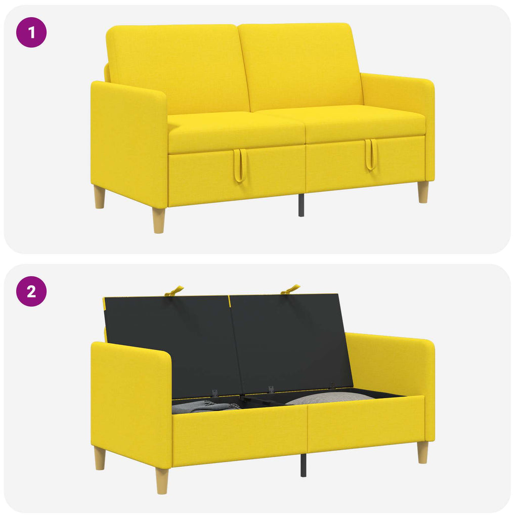 Sofa mit Stauraum Helles Gelb 152 x 78 x 87 cm Polyester
