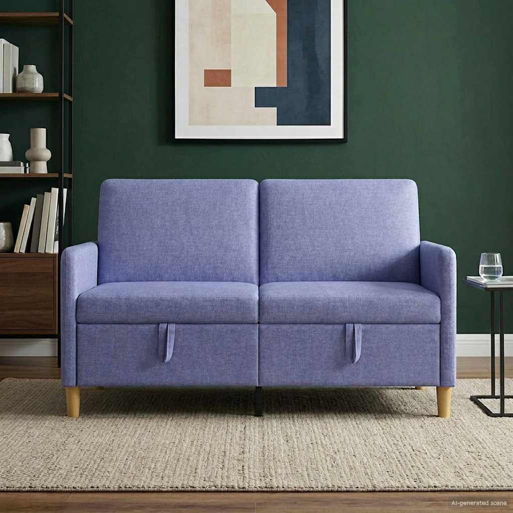 Sofa mit Stauraum Jeans blau 152 x 78 x 87 cm Polyester