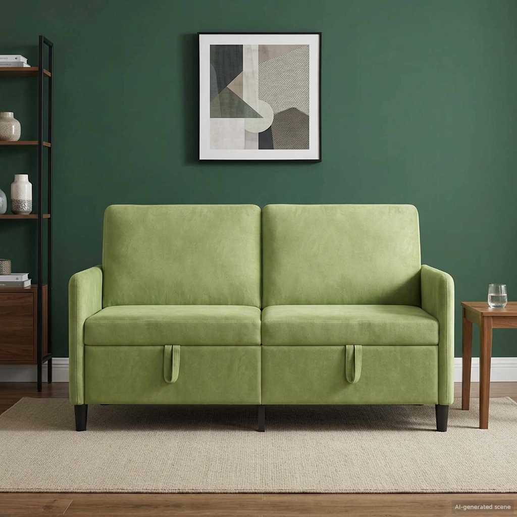 Sofa mit Stauraum Hellgrün 152 x 78 x 87 cm Polyester