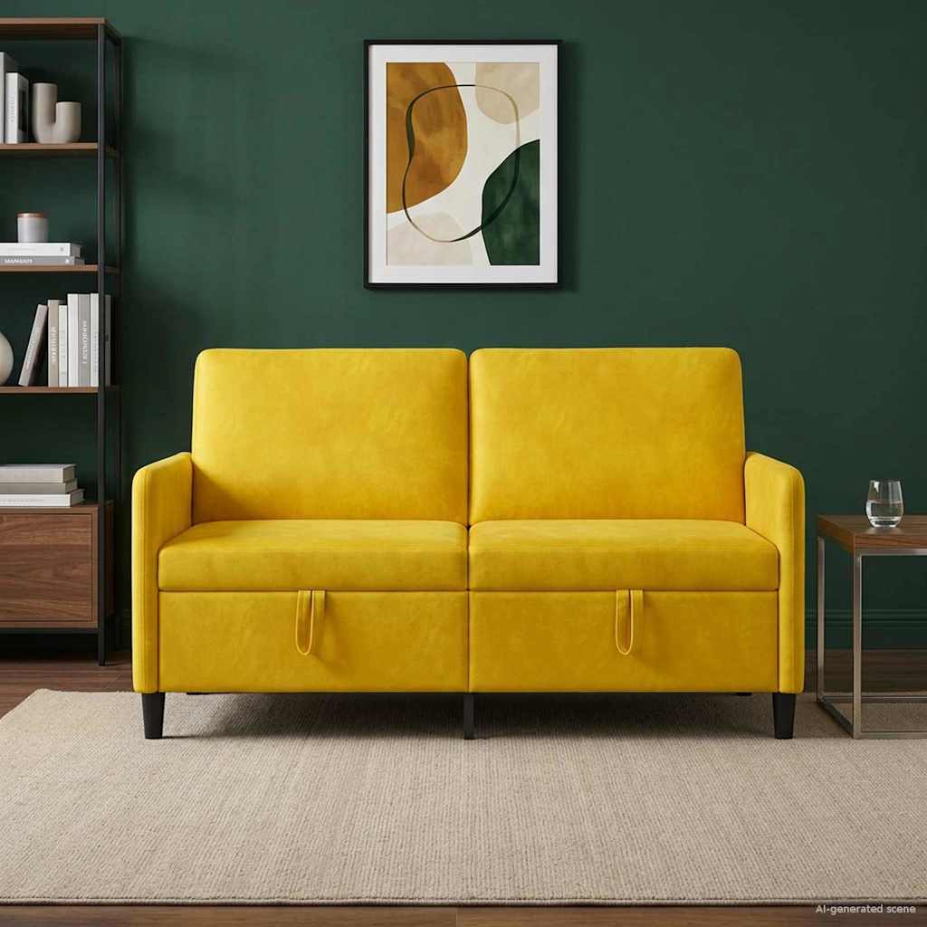 Sofa mit Stauraum Gelb 152 x 78 x 87 cm Polyester
