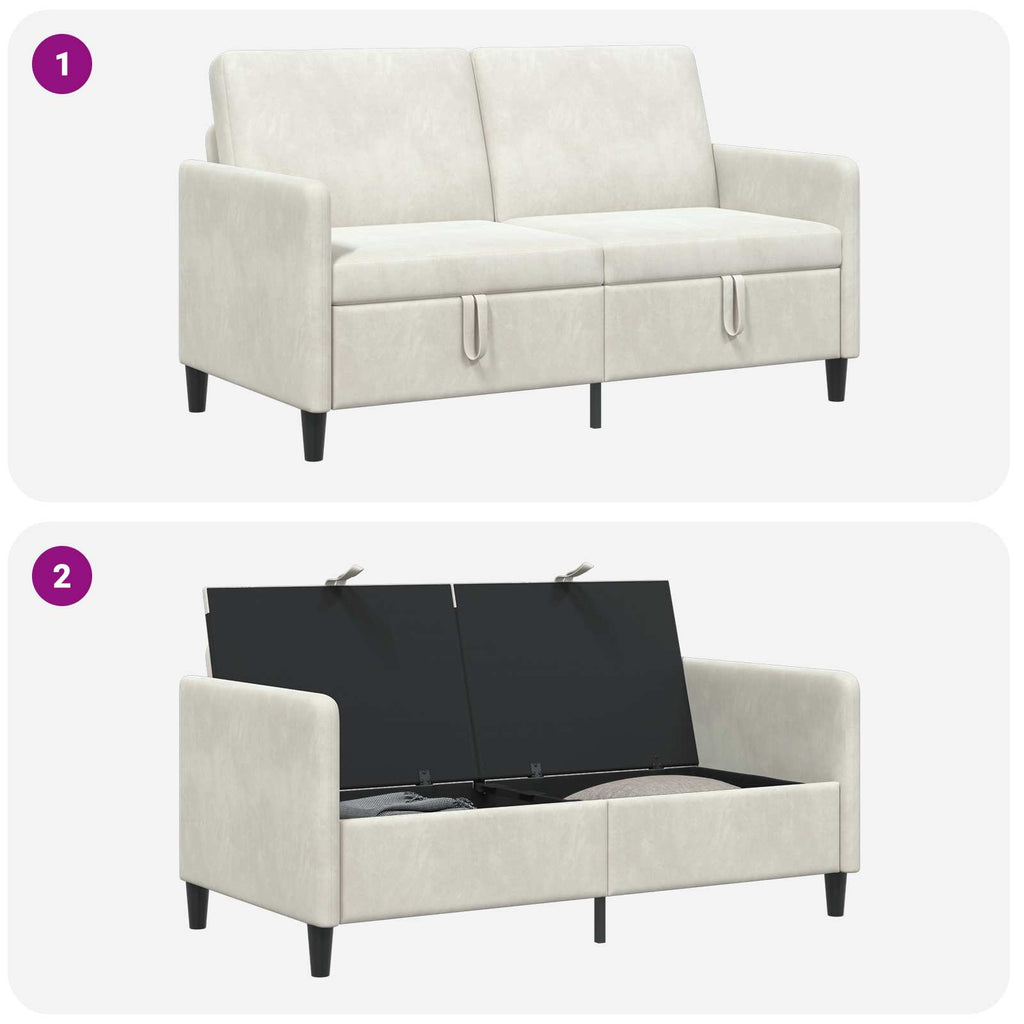 Sofa mit Stauraum Creme 152 x 78 x 87 cm Polyester